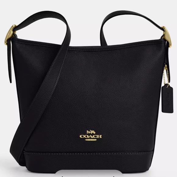Coach VAL Duffle Black Pebbled Leather Shoulder Bag NWT - Picture 1 of 11